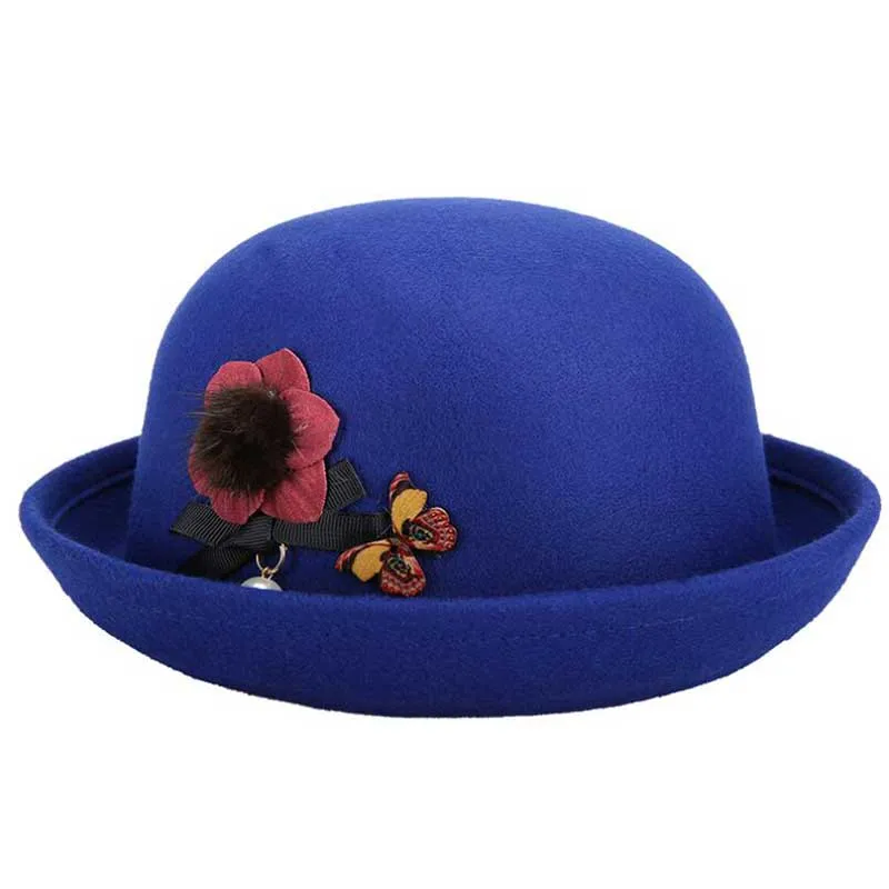 Новинка 2017 прекрасный красный весна осень старинные купола фетровых женские