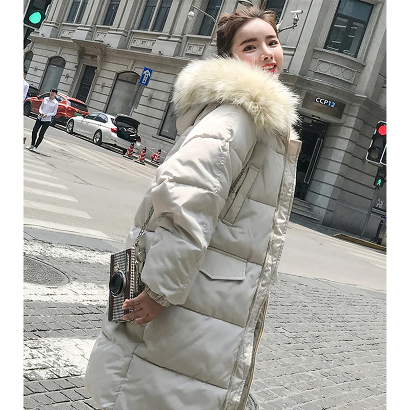 Женская зимняя длинная свободная куртка размеры S M L XL 2018|Женские парки| |