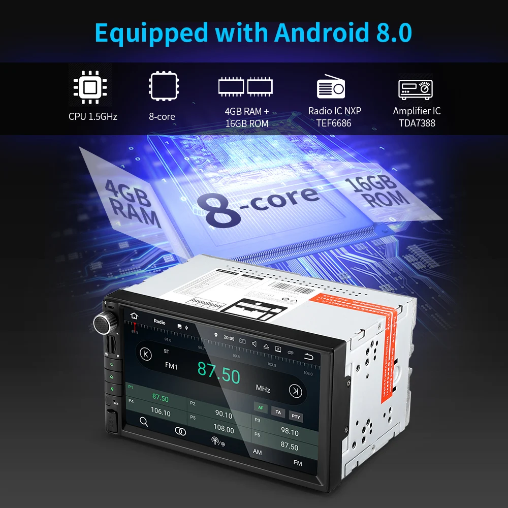 ZEEPIN WH7109 игрок автомобиля Android 8 0 Штатная приемник 7 дюймовый Видео Аудио Стерео