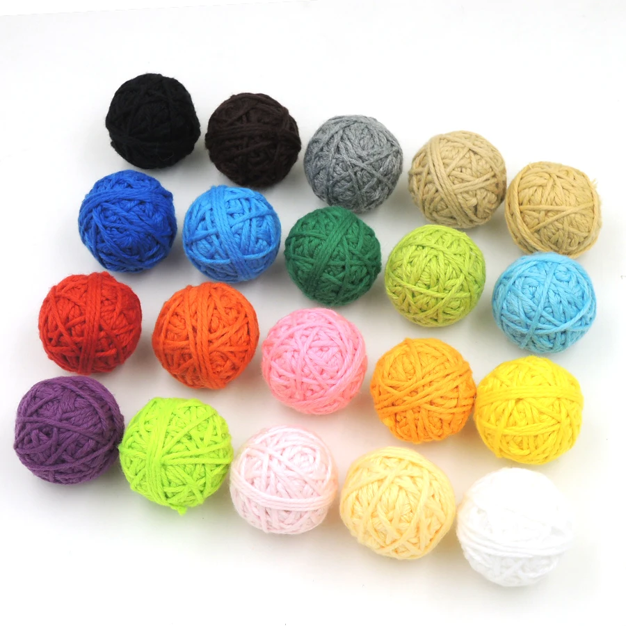 DIY массивные Хлопковые вязаные крючком voodoo balls эффектные бусины для ожерелья