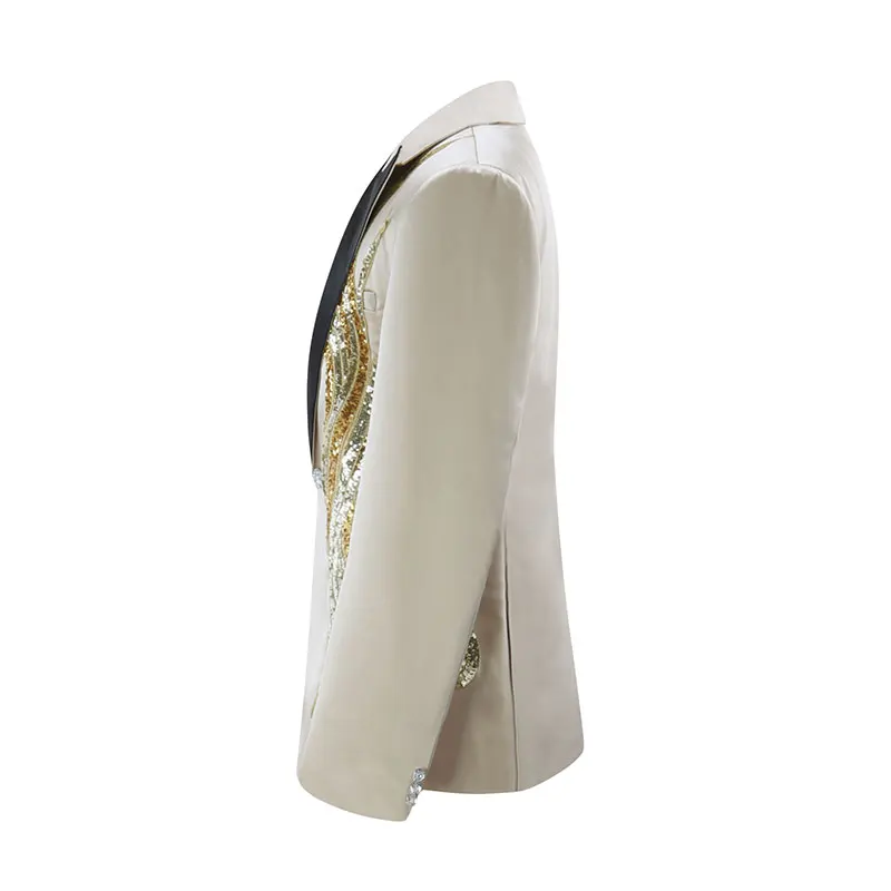 YUNCLOS мужской костюм с пайетками вечерние платья 2 шт. Шаль Воротник Slim Fit костюм роскошный алмаз Свадебная вечеринка мужские костюмы