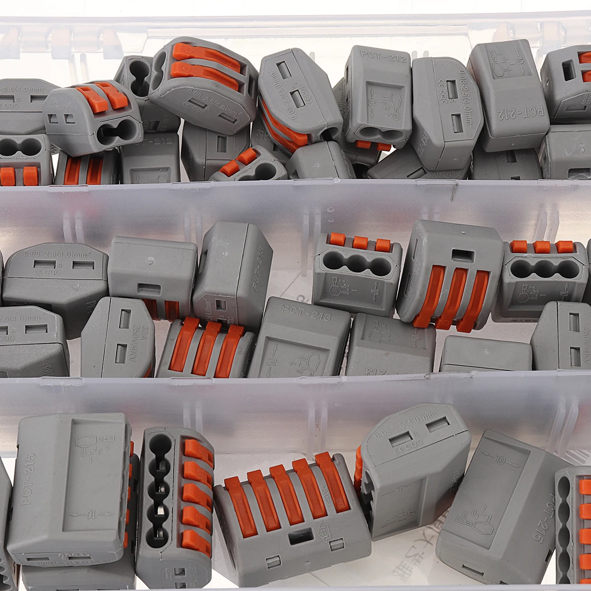 60Pcs 2/3/5 Pin Cage Holes Spring Conductor Terminal Block Electric Cable Wire Universal Fast Connector | Обустройство дома