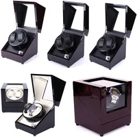 Wooden Colorful Adjust Rotate Silient Watch Winder 2 Box Case Mabuchi Motor Mechanism Watches Display&Storage Cabinet Global Use