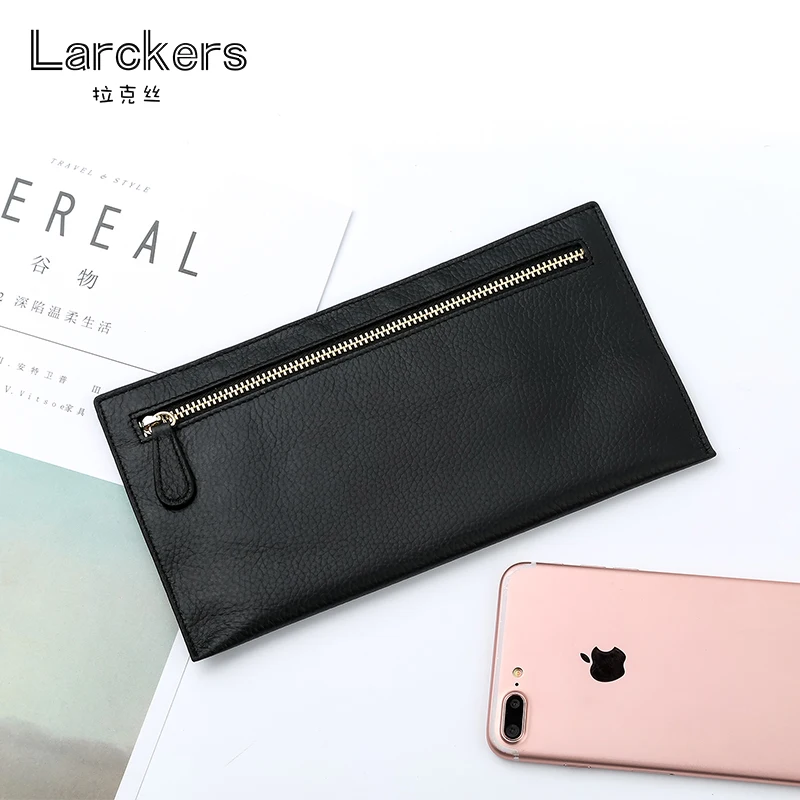 Женский кошелек из натуральной воловьей кожи тонкий узор Простой Стильный клатч