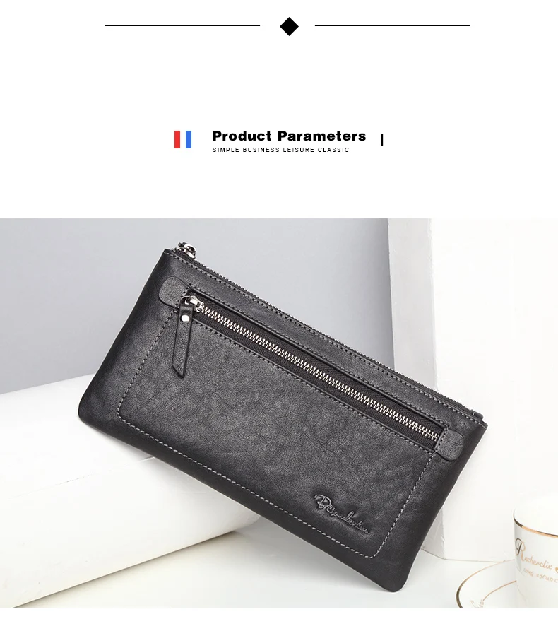 Бренд BISON DENIM, Мужской Длинный кошелек из воловьей кожи, держатель для карт, клатчи, мужской кошелек из натуральной кожи с карманом на молнии, Длинный кошелек для мужчин, подарок N8161