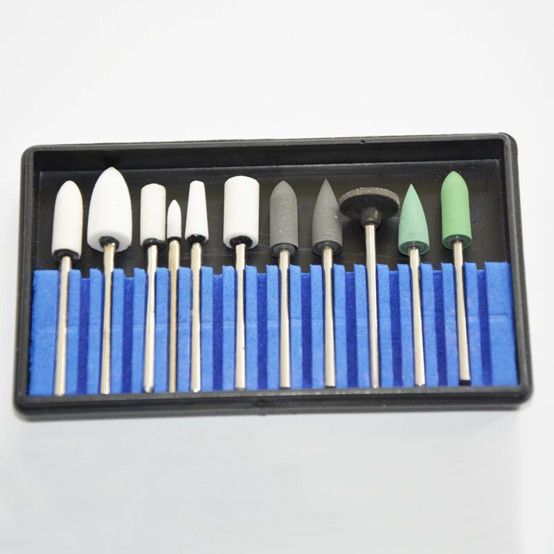 3boxes Durable silicon rubber burs for Alloy metal polishing White stone alloy composite |