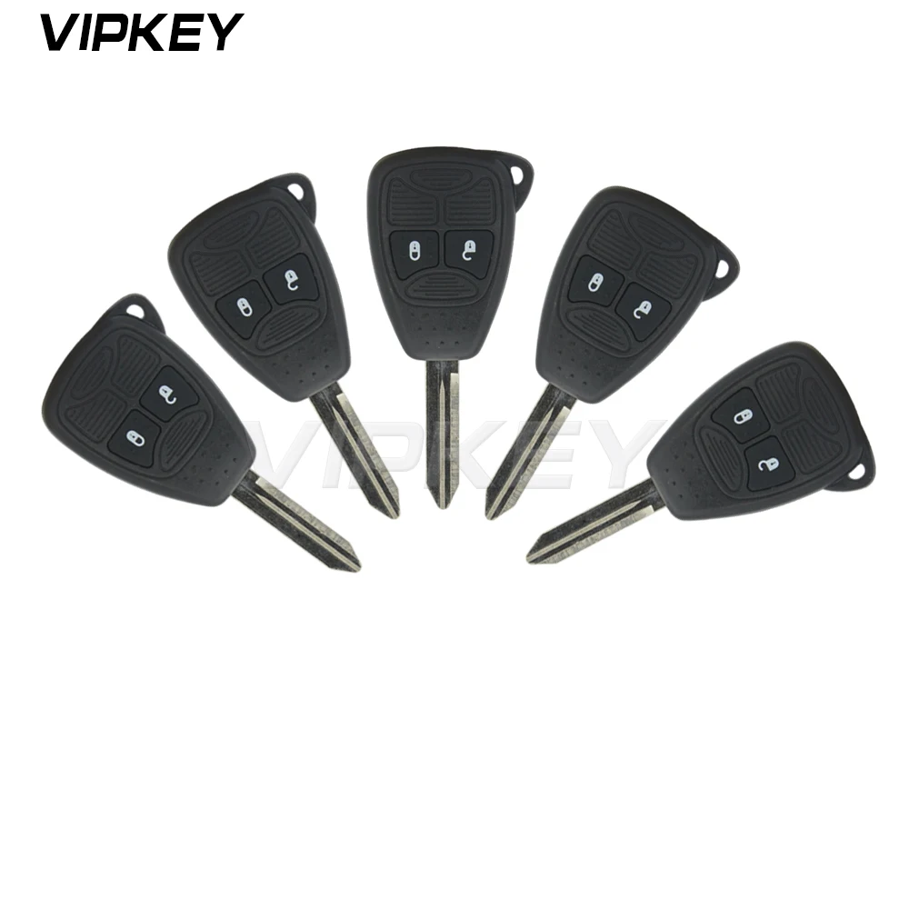 

Remotekey 5pcs remote head key Case 04589199AC for Chrysler Dodge Jeep 2 Button car key replacement key shell