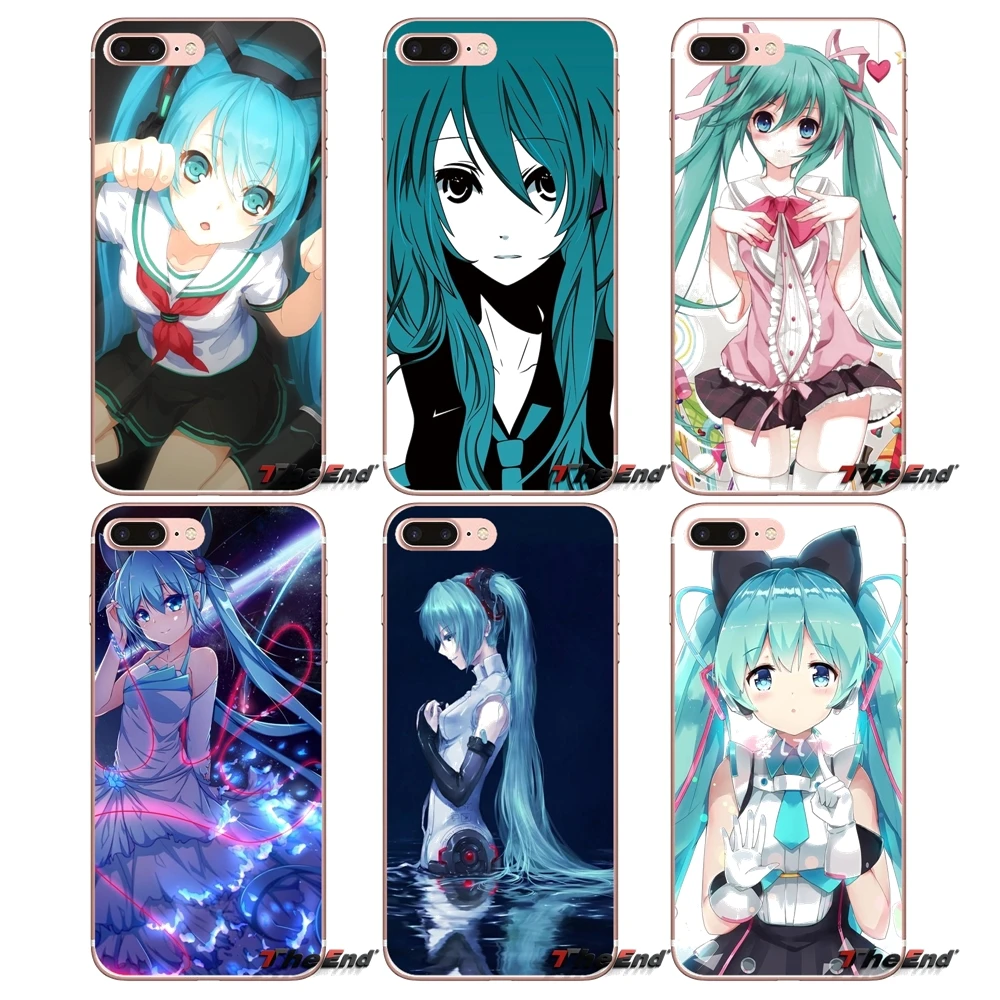 Дизайнерский чехол kawaii cute anime Hatsune Miku для iPhone X 4 4S 5 5S 5C SE 6 6S 7 8 Plus Samsung Galaxy J1 J3 J5 J7 A3 A5