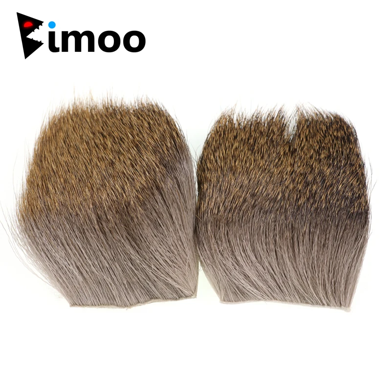 Bimoo 10PCS Fly Tying Material Deer Hair Patches Size 5X5cm for Dry Flies Caddis Muddler Minnow Elk Hair Fur Natural Color
