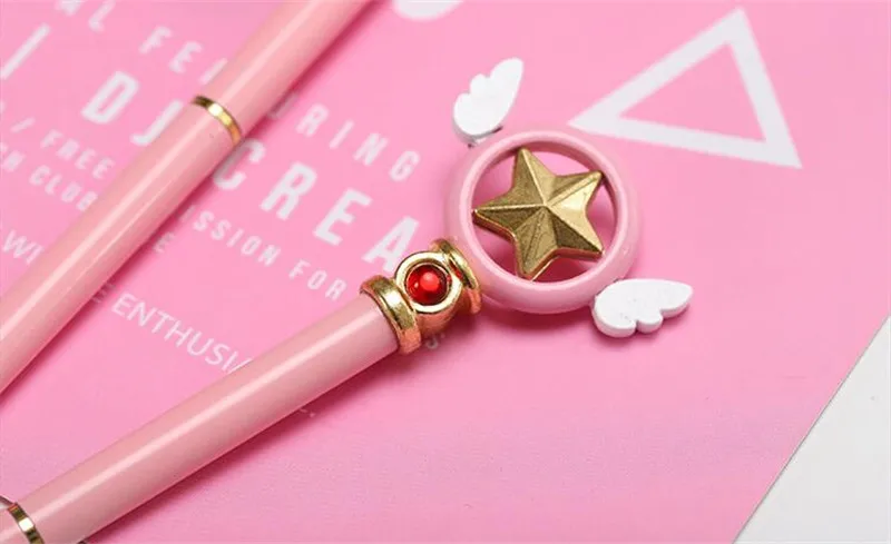 Мультяшная карта аниме Captor Sakura периферийная шариковая ручка волшебный скипетр косплей реквизит аксессуары офисная ручка канцелярская ручка