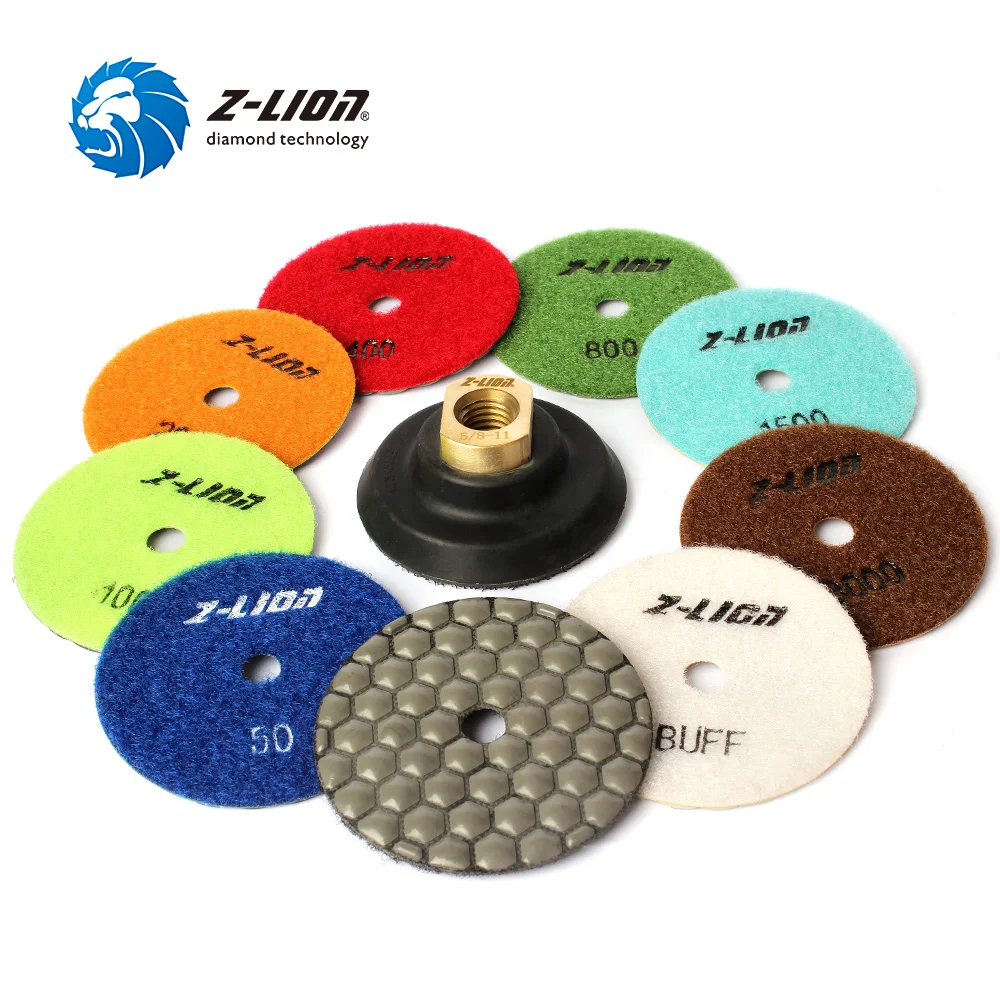 Z-LION 3 &quot10 шт./партия сухой Алмазный полировальный диск резиновый задник коврик
