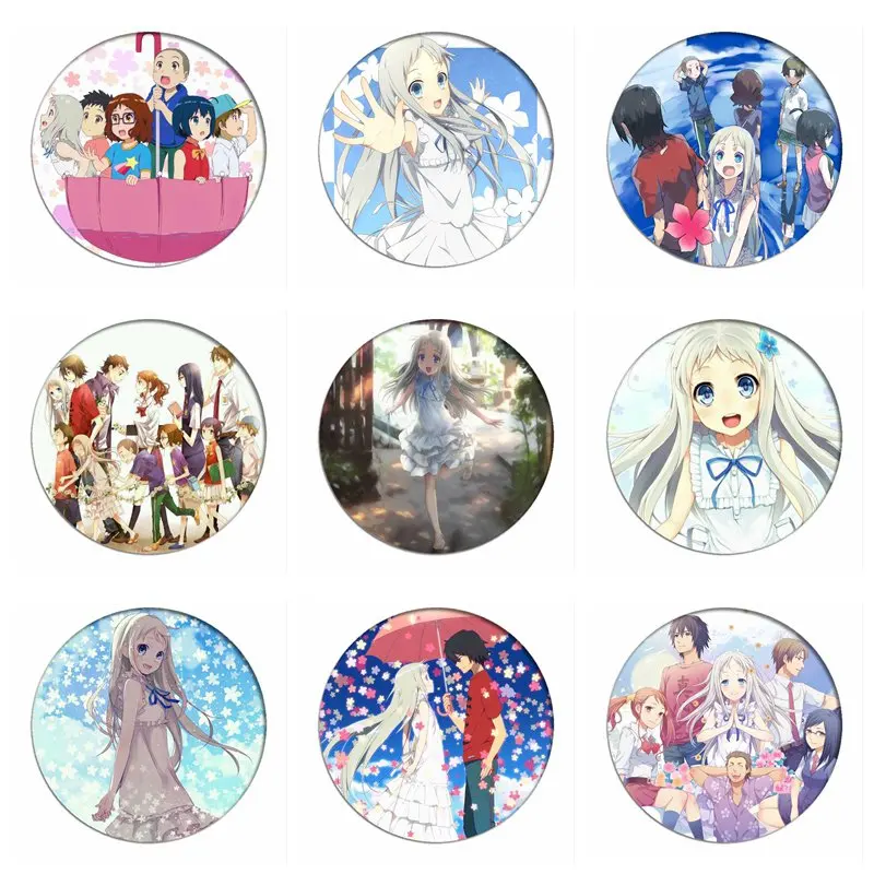 

1pcs Anohana Cosplay Badge The Flower We Saw That Day Honma Meiko Brooch Pins Yadomi Jinta Collection Badge for Backpack Clothes