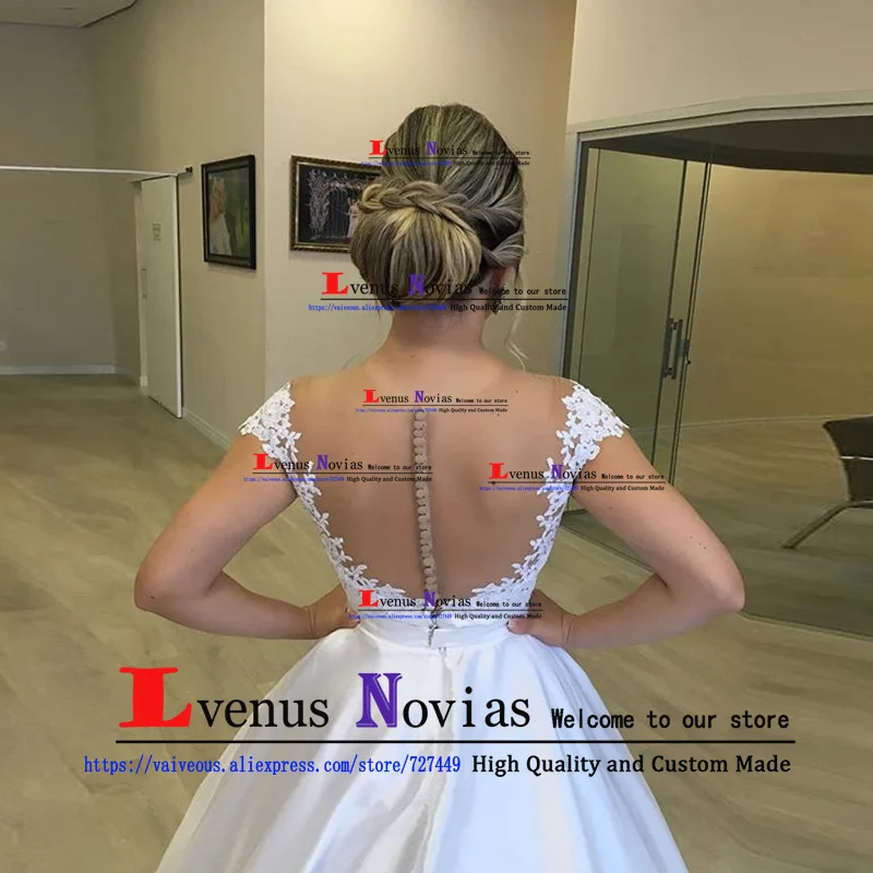White Skin Color Net Vestido De Novia Дешевое Бохо свадебное платье сексуальное свадебное платье кружевное расшитое бусинами с короткими рукавами бальное платье Свадебные платья Matrimonio - Цвет: White Skin Color Net