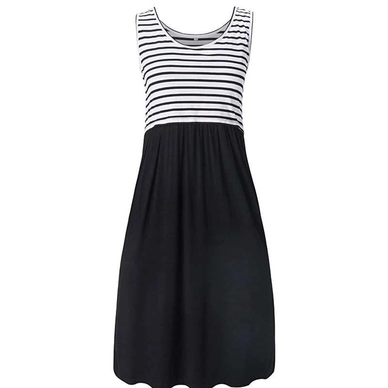 

Sleeveless Striped Nursing Clothes For Pregnant Women Feeding Maternity Dresses Breastfeeding Pregnancy Dress Maternity Clothing