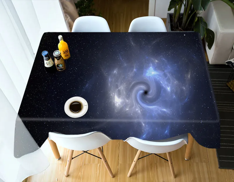 3D Великолепная скатерть со звездами красочная космическая Тайфун сцена Водонепроницаемая утолщенная прямоугольная и Круглая Скатерть для свадьбы - Цвет: Style D
