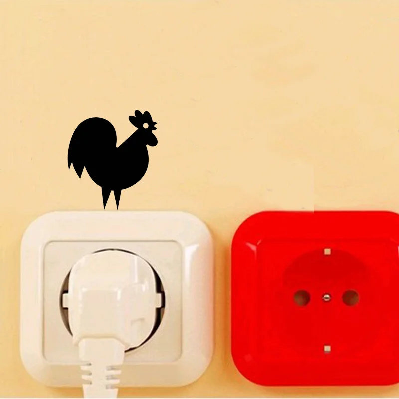Петух Забавный переключатель наклейка на стену с милыми животными для детской