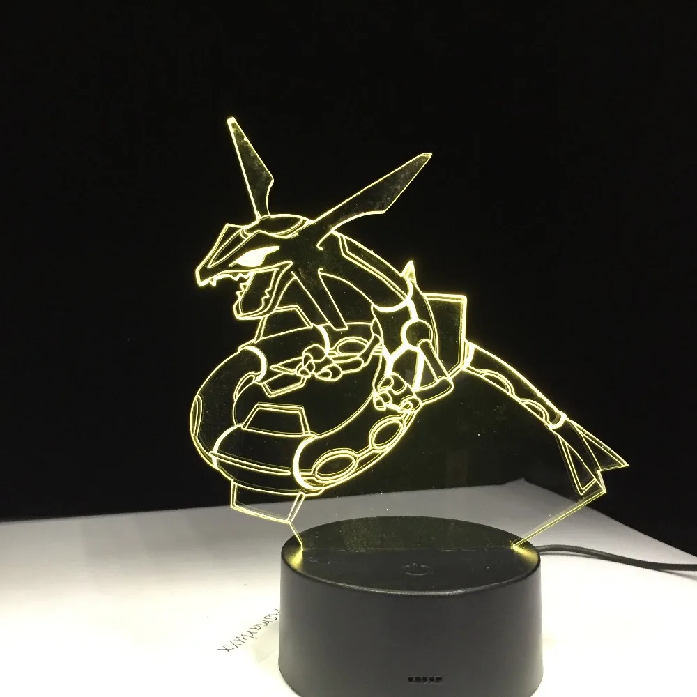 Дракон змея животное 3D ночной Светильник акриловый светодиодный Настольный