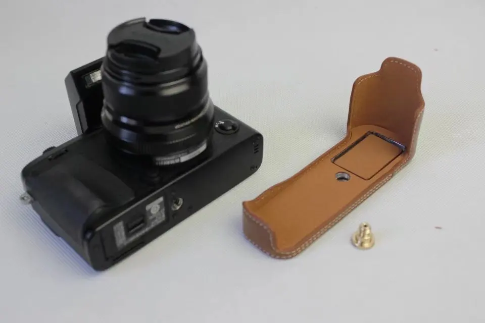PU Leather Camera Bag Bottom Case For Fujifilm XE3 X-E3 Half Body Set Cover With Battery Opening | Электроника