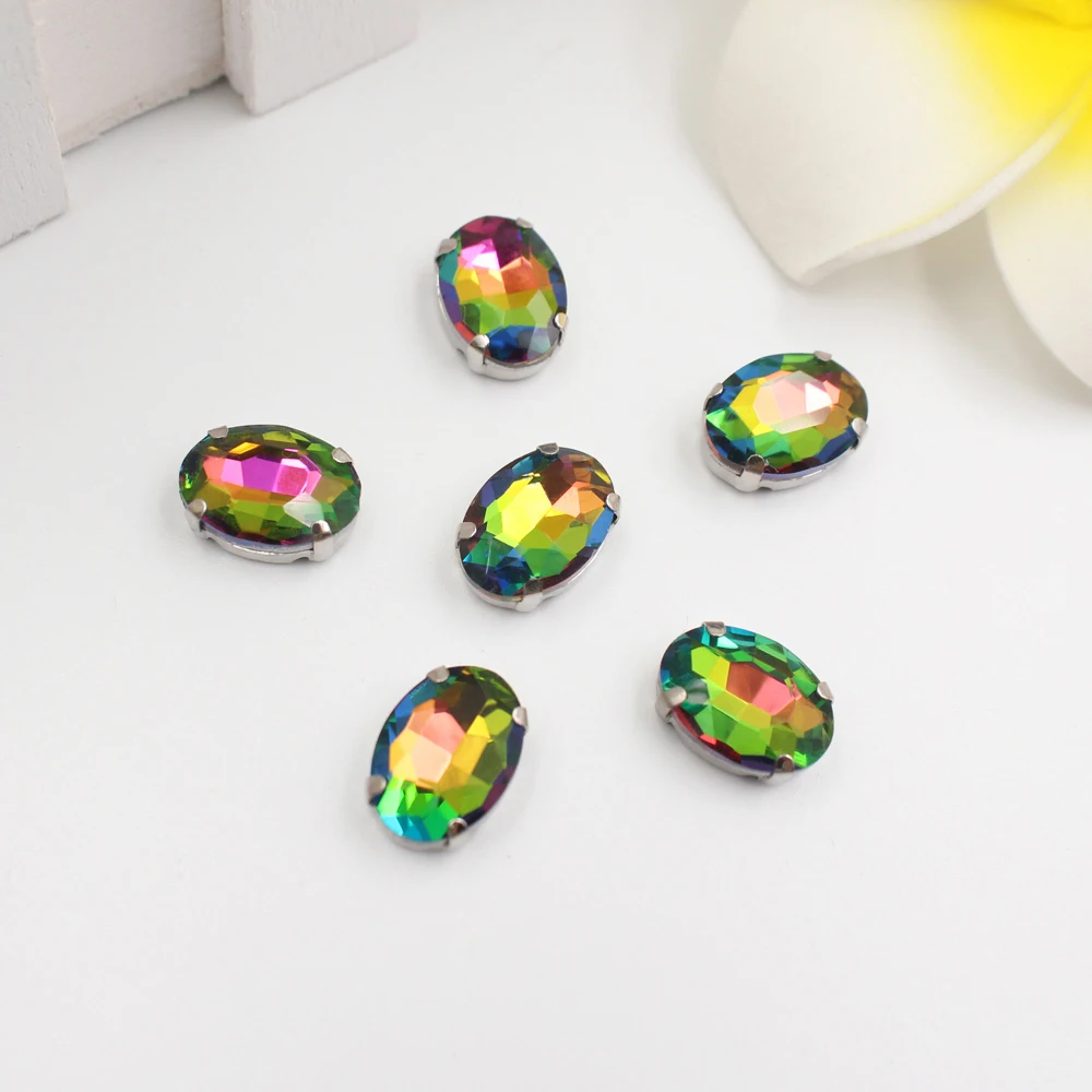 Стразы для шитья с плоской задней частью из кристалла серебряным когтем