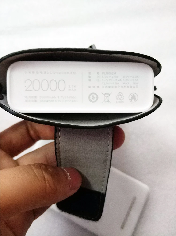 Xiaomi power Bank 20000mah 2C 20000 ремень с застежкой из искусственной кожи чехол объемное крепление power bank прочное окно для зарядки кабеля телефона легко