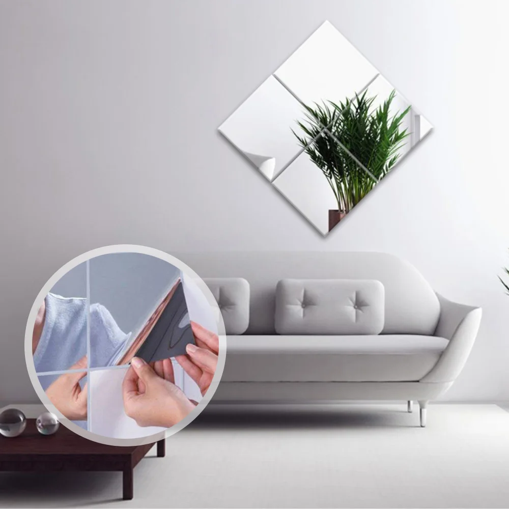 3d настенные наклейки для зеркала в 6 шт. 9 шт./компл. акриловая зеркальная