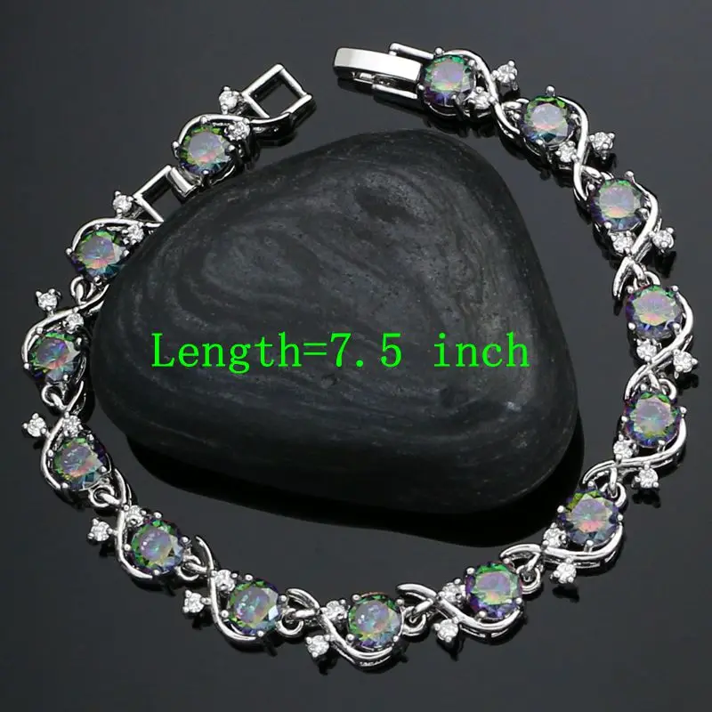 Женские Ювелирные наборы из серебра 925 пробы с мистическим радужным кубическим