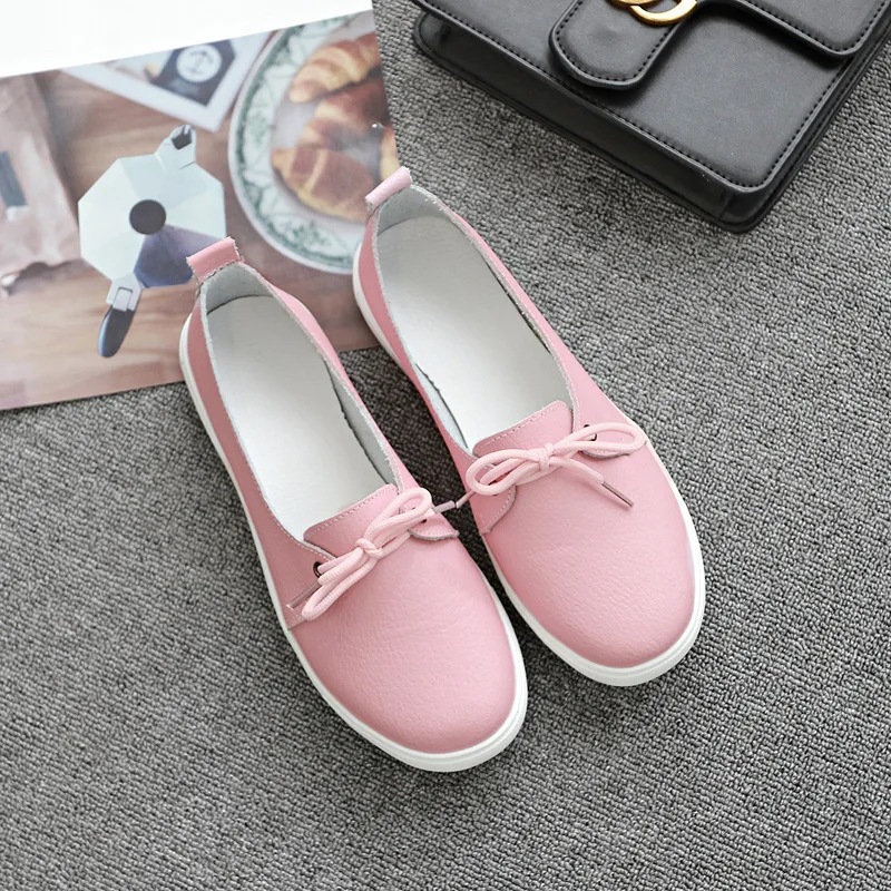 Женская обувь на плоской подошве Туфли шнуровке Обувь для медсестры натуральная