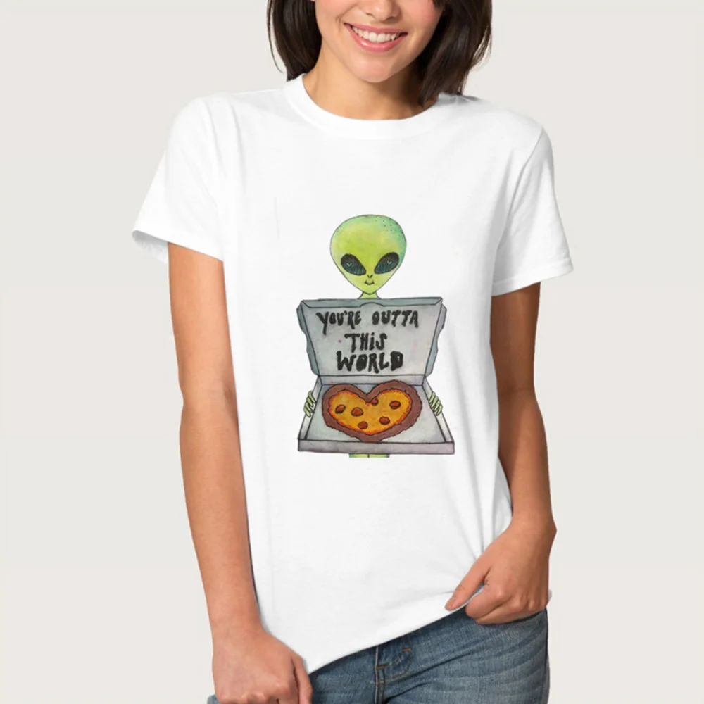 Msguide Tee Shirt Aliens T Women Short Sleeve Comfortable Female T-Shirts Camiseta Blusa | Женская одежда