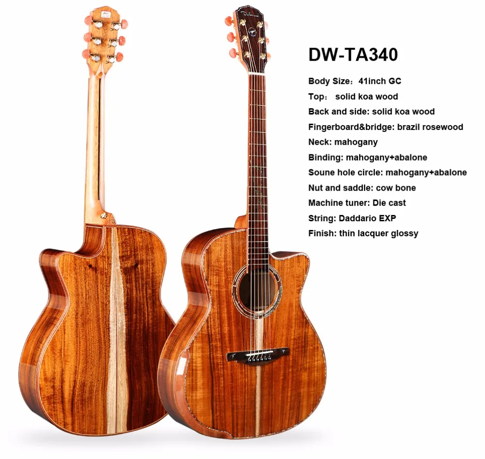 Dadarwood DW полный твердой древесины акустическая гитара ручная сборка гитары ra