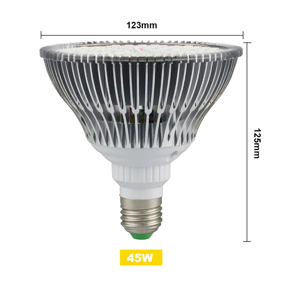 Светодиодная лампа для выращивания растений E27 5730SMD 10 Вт 15 Вт 25 Вт 45 Вт полный спектр фитолампы для растений цветок ламповый аквариум сеялка садоводства фитолампа палатка гроубокс гроутент