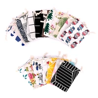 hotsale 50pcslot small cotton bags 8x10 9x12cm party favor linen drawstring pouch gift bag muslin charms jewelry packaging bags