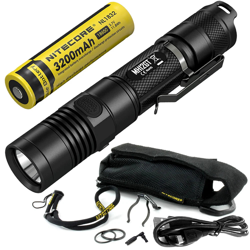 3200mAh NL1832 NITECORE 1000 люменов MH12GT+ 18650 аккумулятор USB Перезаряжаемый фонарик наружный поисково-спасательный портативный фонарь - Испускаемый цвет: 3200mAh NL1832