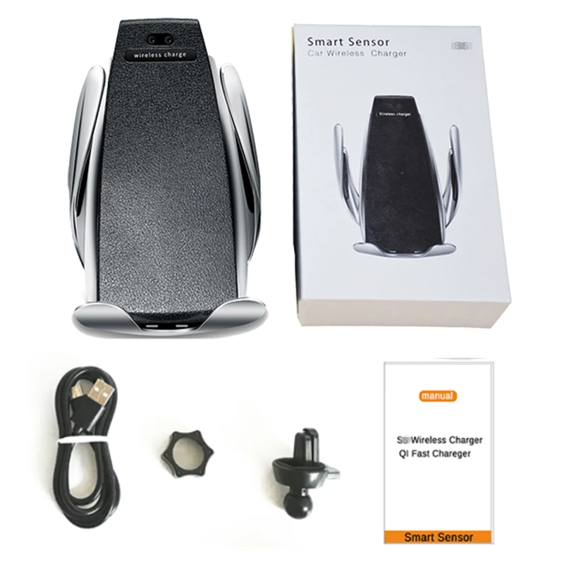 Automatic Clamping Fast Car Wireless Charger For iPhone X 8 7 Samsung Holder Stand Support Intelligent Infrared Wirless Charging | Мобильные