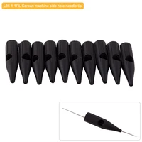 100pcslot 1rl disposable black permanent makeup needle plastic nozzle tips for korean eyebrow tattoo machine free shipping