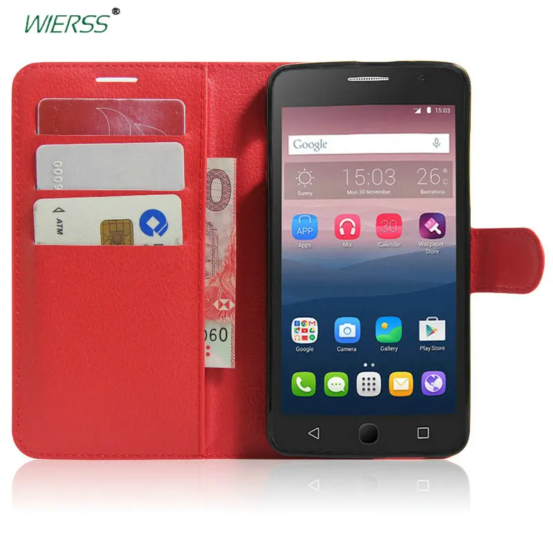 Кожаный чехол-бумажник с откидной крышкой для Alcatel OneTouch One Touch Pop Star 3g OT 5022 5022D 5 &quot