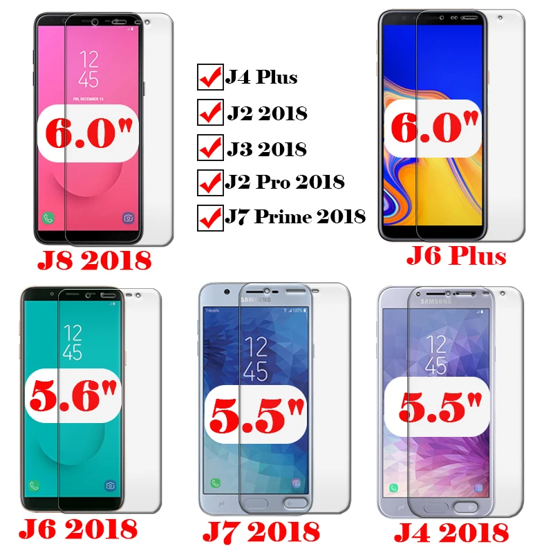 Защитная пленка для экрана Sansung galaxy J4 2018 закаленное стекло sansun J 2 3 J2 Pro J3 Plus J6 tremp J7