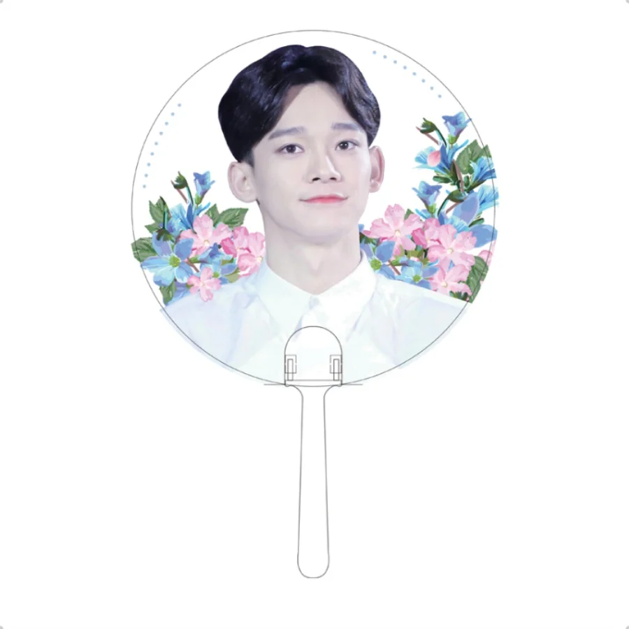 Chen Kpop EXO шесть юбилей портативный прозрачный ПВХ ручной держатель вентилятор Лето Baekhyun Sehun Chanyeol Kai EXO-L подарок - Цвет: Chen