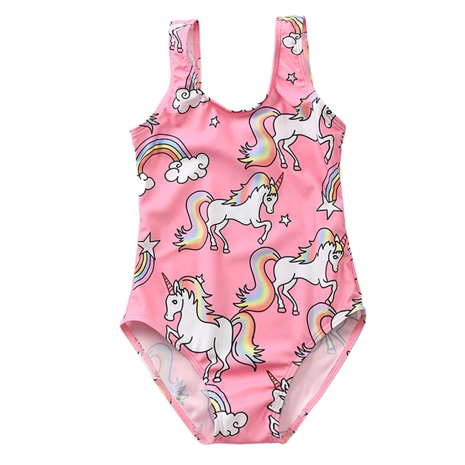 Новый Единорог для От 3 до 8 лет девочек Купальник Девочки one piece Swimsuit детей Детские