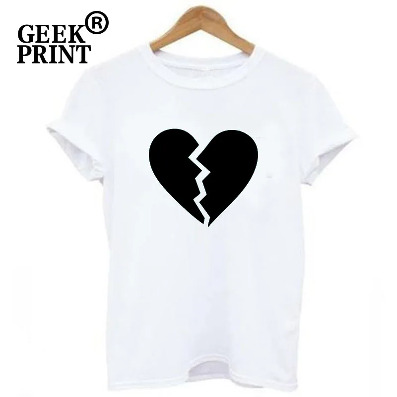 Футболка с принтом разбитого сердца женская футболка хипстерская любовь SWAG