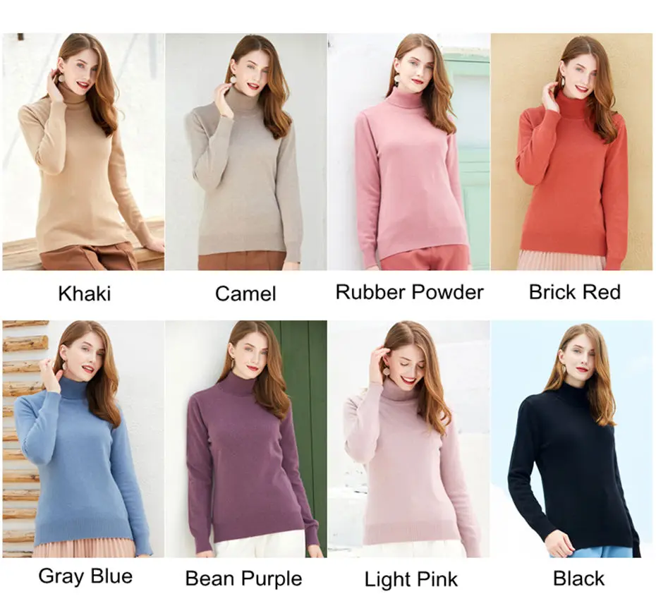 zocept High Quality Wool Sweater Women High Collar Solid Full Sleeve Cashmere Knitted Pullover Female Slim Warm Jumper Sweaters