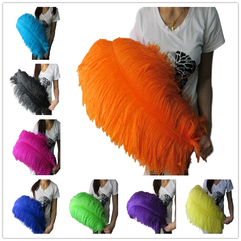 wholesale10pcs High quality natural white selection ostrich feathers 60-65CM 24-26-Inch diy Decoration stage performance