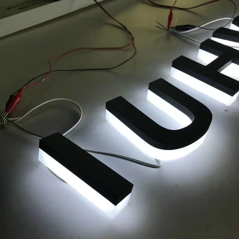 3D stainless steel back lit illuminated lettering signage | Лампы и освещение