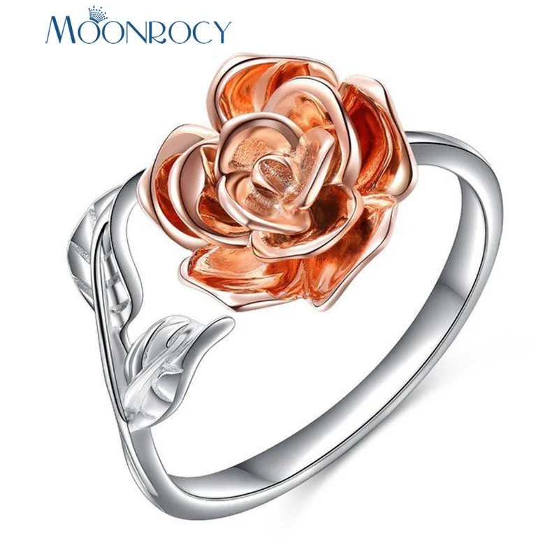 MOONROCY винтажные серебряные цветные розовые золотые кольца в винтажном стиле для