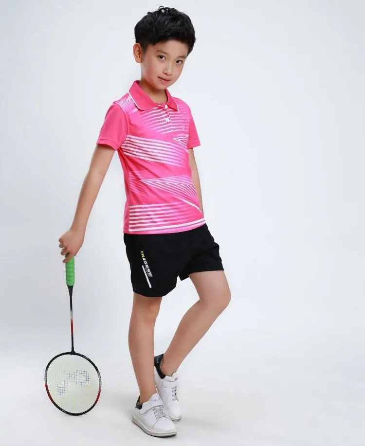 Детские футболки для бадминтона мужские/женские костюмы с коротким рукавом