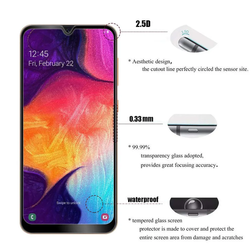 Изогнутое закаленное стекло 9D для Samsung Galaxy A6 A8 Plus A7 A9 2018 A750 Защита экрана A30 A50