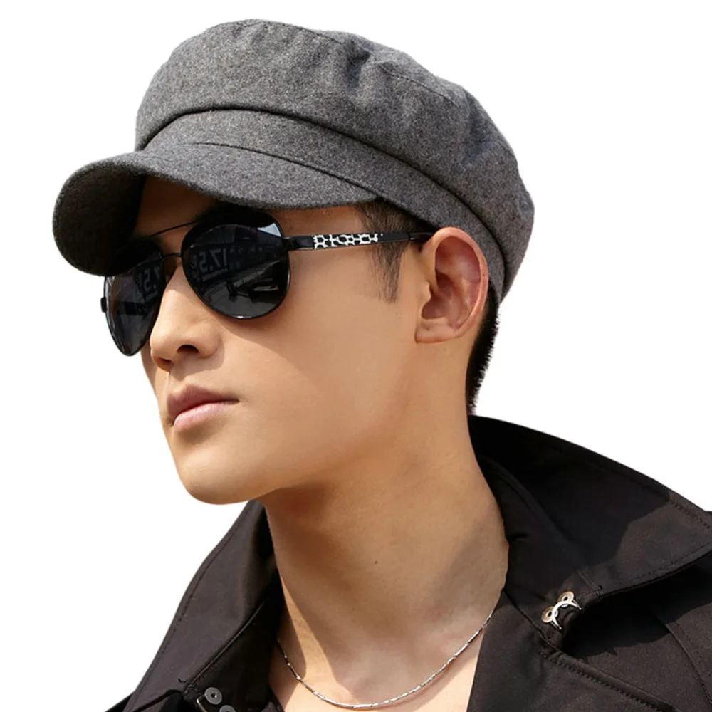 FANCET унисекс шерсть Для мужчин женщин армии шляпу с плоским Однотонная