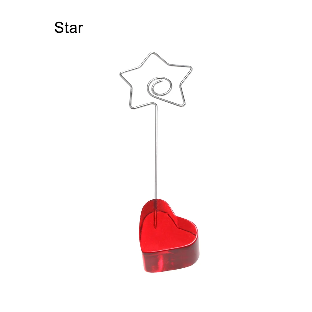 star 1 шт., подарок, настольный орнамент, домашний декор, держатель для заметок, зажим для карт в форме животного, красное сердце, подставка для фотографий, Свадебный орнамент - Цвет: star