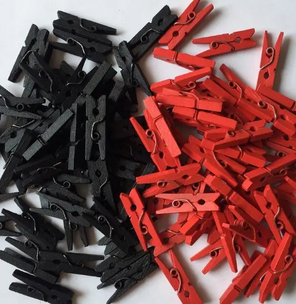 RED AND BLACK Микки Минни Маус Мини-прищепки 25+ Микс-красные мини-прищепки, черно-желтые белые мини-прищепки для мыши День Рождения Вечеринка Детский душ свадьба Deocr - Цвет: RED AND BLACK