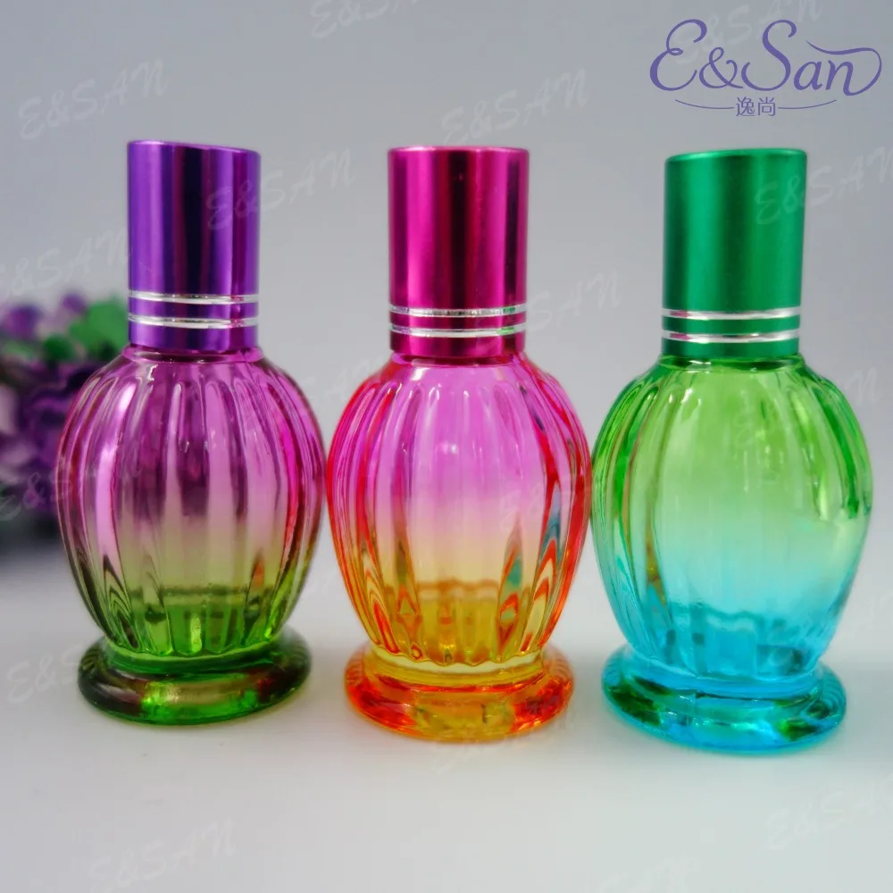 

PSZL385-10ML Beautiful Color Roll On Glass Perfume Bottle Aluminum Cover Cosmetics Perfume Bottle 100PCS/LOT