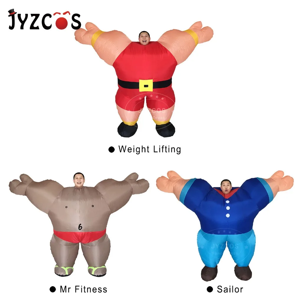 JYZCOS Mr фитнес матрос для тяжелой атлетики мускулов забавные надувные костюмы